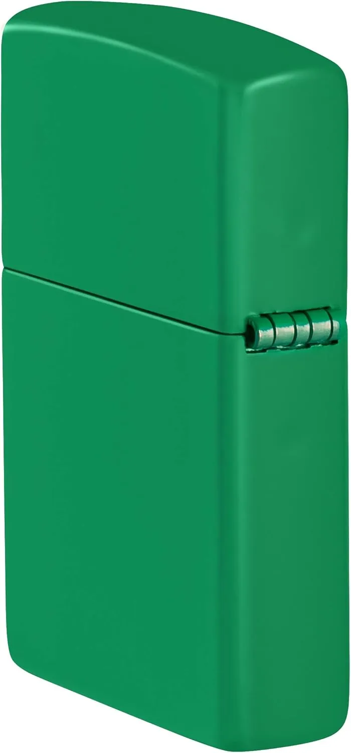 Zippo Lighter - Personalized Message Engraved on Backside Colored Windproof Lighter Grass Green Matte 48629