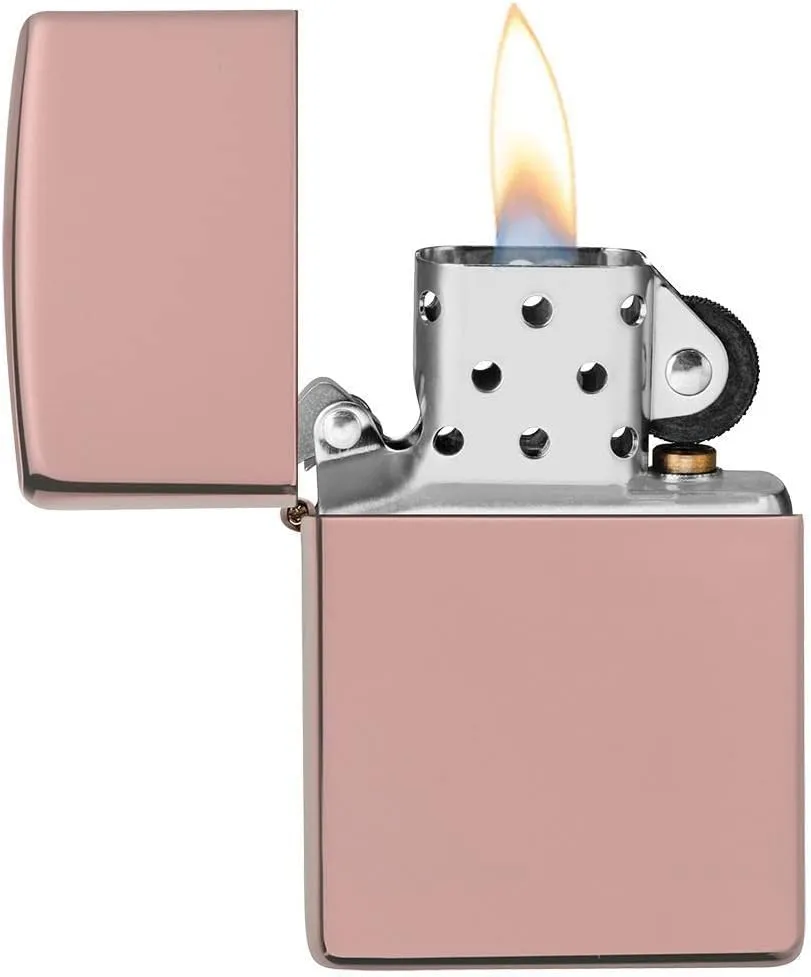 Zippo Lighter - Personalized Message Engraved on Backside Colored Windproof Lighter Rose Gold 49190