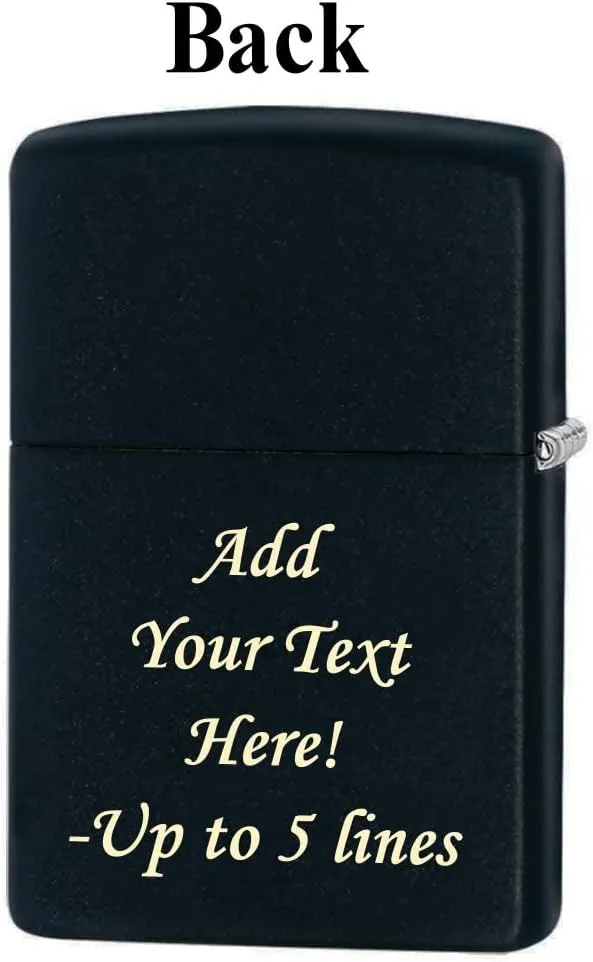 Zippo Lighter - Personalized Message Engraved on Backside for Chevy Chevrolet Windproof Lighter Black Matte Truck 48756