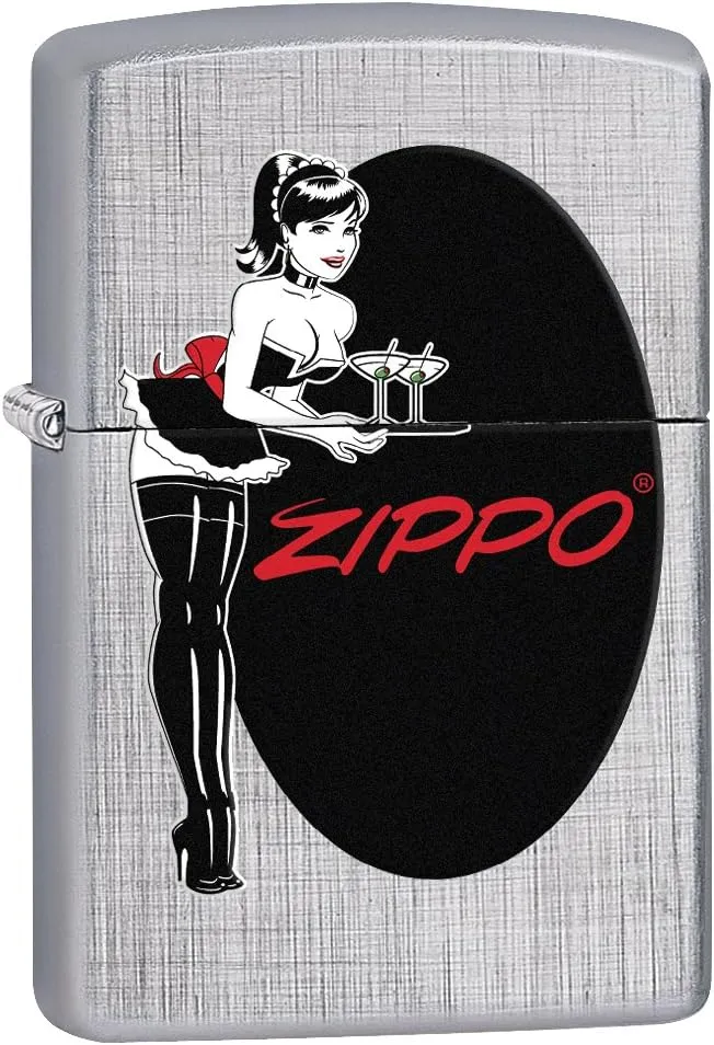 Zippo Lighter: Pin-up Maid - Linen Weave 76593
