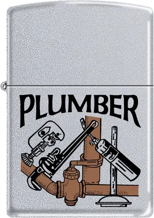 Zippo Lighter - Plumber Satin Chrome Windproof Lighter #Z284