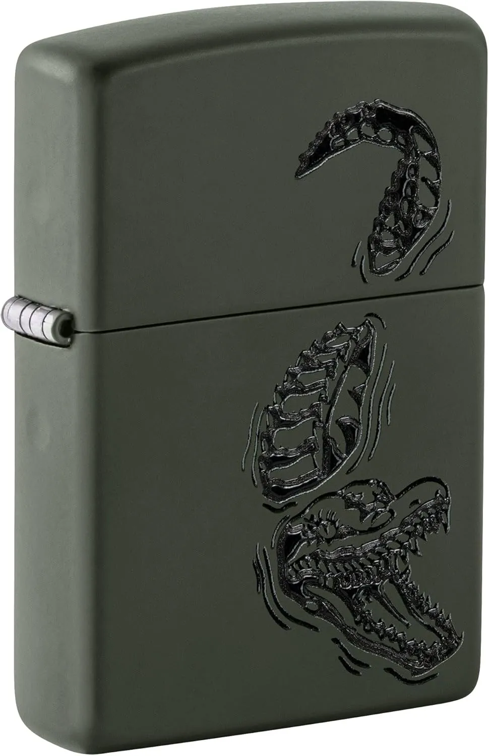 Zippo Lighter: Raised Alligator Emblem - Green Matte 81652