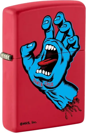 Zippo Lighter, Santa Cruz Skateboards, Screaming Hand - Red Matte 81001