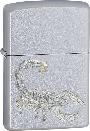 Zippo Lighter - Scorpion Satin Chrome Windproof Lighter #Z267