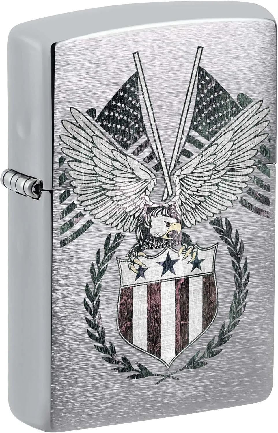 Zippo Lighter, United States Bald Eagle Crest - Brushed Chrome 81064
