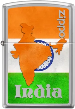 Zippo Lighter- World Country Map Flag Windproof Lighter India Z5535