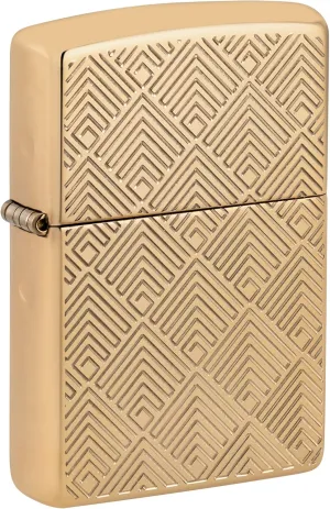Zippo Pattern Design Armor High Polish Brass Pocket Lighter