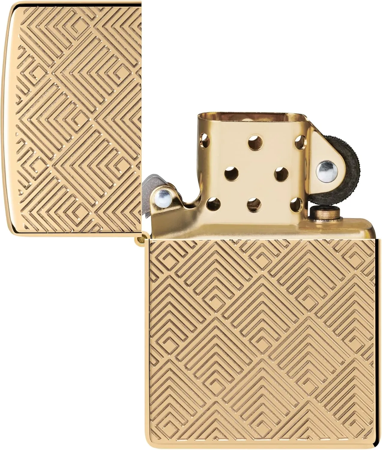 Zippo Pattern Design Armor High Polish Brass Pocket Lighter