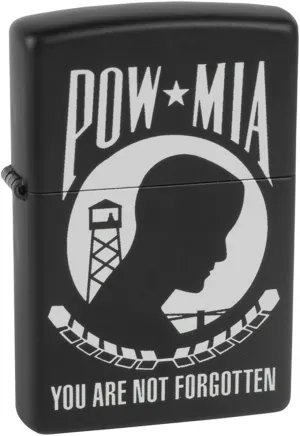 Zippo POW MIA Flag Black Matte Windproof Pocket Lighter
