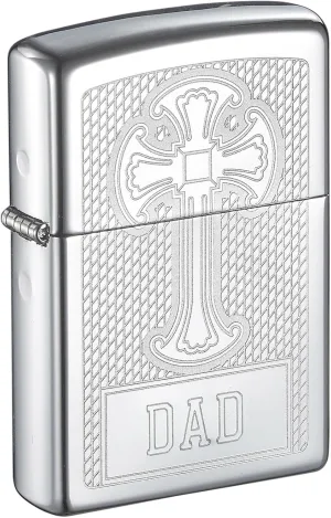 Zippo Religious Cross Design Lighter-Father's Day - Engraved Gift for Dad