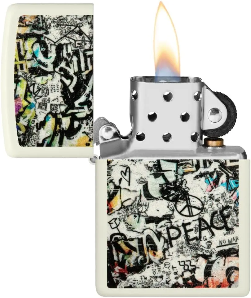 Zippo Street Art Graffiti Glow in The Dark Pocket Lighter