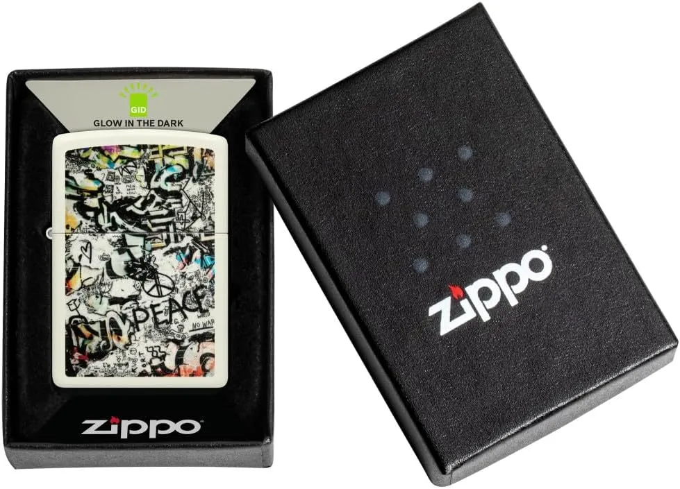Zippo Street Art Graffiti Glow in The Dark Pocket Lighter