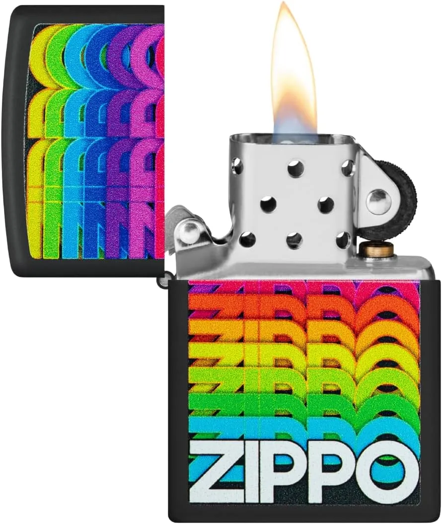 Zippo Techno Design Black Matte Pocket Lighter