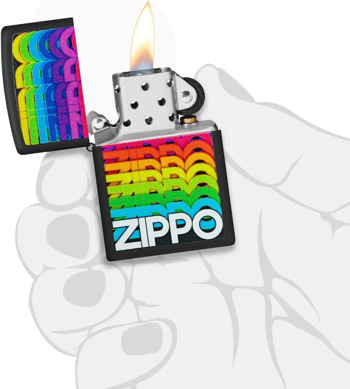 Zippo Techno Design Black Matte Pocket Lighter