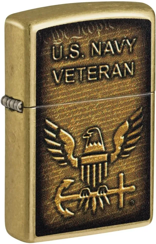 Zippo United States Navy® Street Brass Pocket Lighter