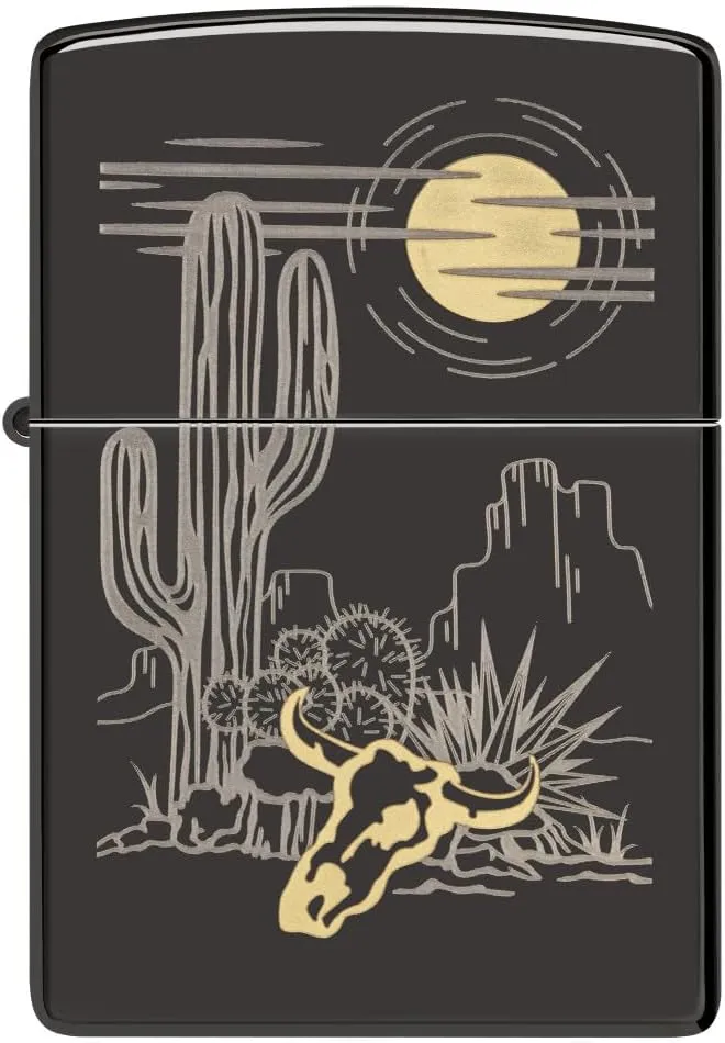 Zippo Western Design High Polish Black Pocket Lighter
