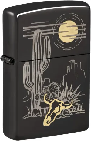 Zippo Western Design High Polish Black Pocket Lighter