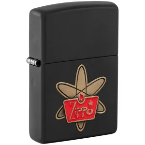 Zippo Windproof Lighter Atomic Zippo Design Classic Black Matte Finish 48920