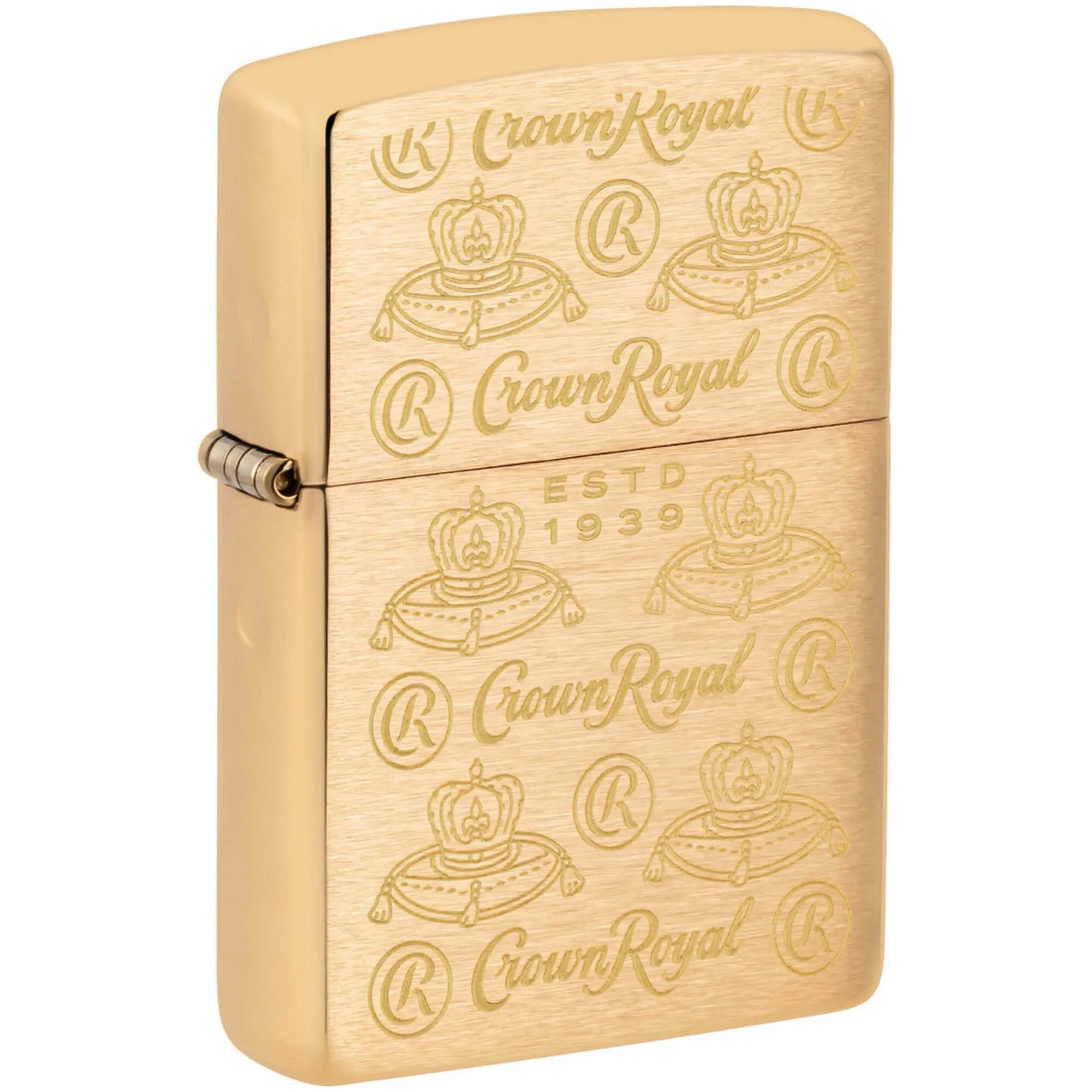 Zippo Windproof Pocket Lighter Crown Royal Elegance Design Brass Metal 46299