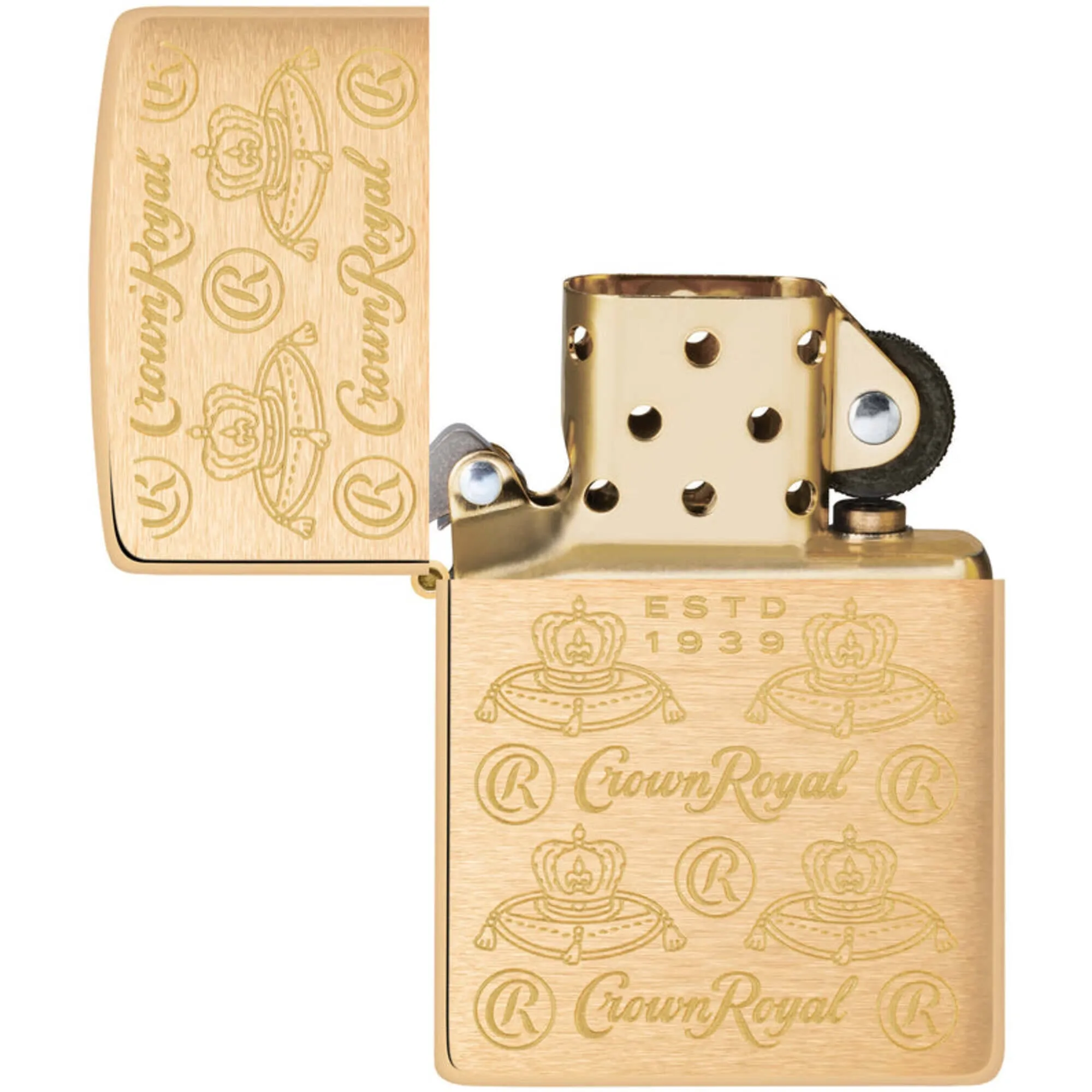 Zippo Windproof Pocket Lighter Crown Royal Elegance Design Brass Metal 46299