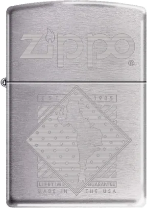 Zippo Windy Girl in a Diamond Satin Chrome Auto Engrave Windproof Lighter