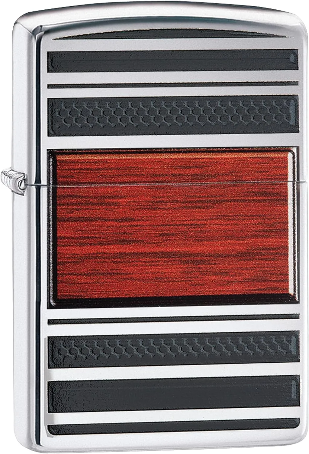 Zippo Wood Grain High Polish Chrome Pipe Pocket Lighter