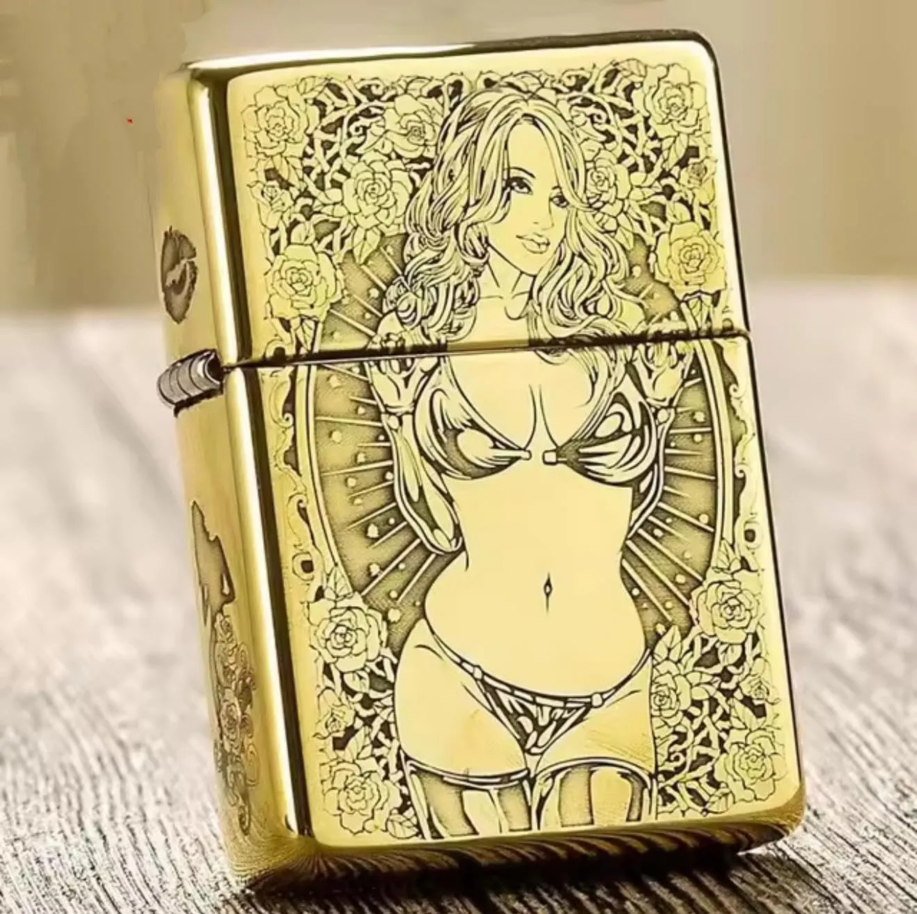 ZORRO 902 Premium Brass Lighter – Five-Side Engraved Windproof Design, Flint Wheel Ignition, Retro Collector’s 5-Sided MN