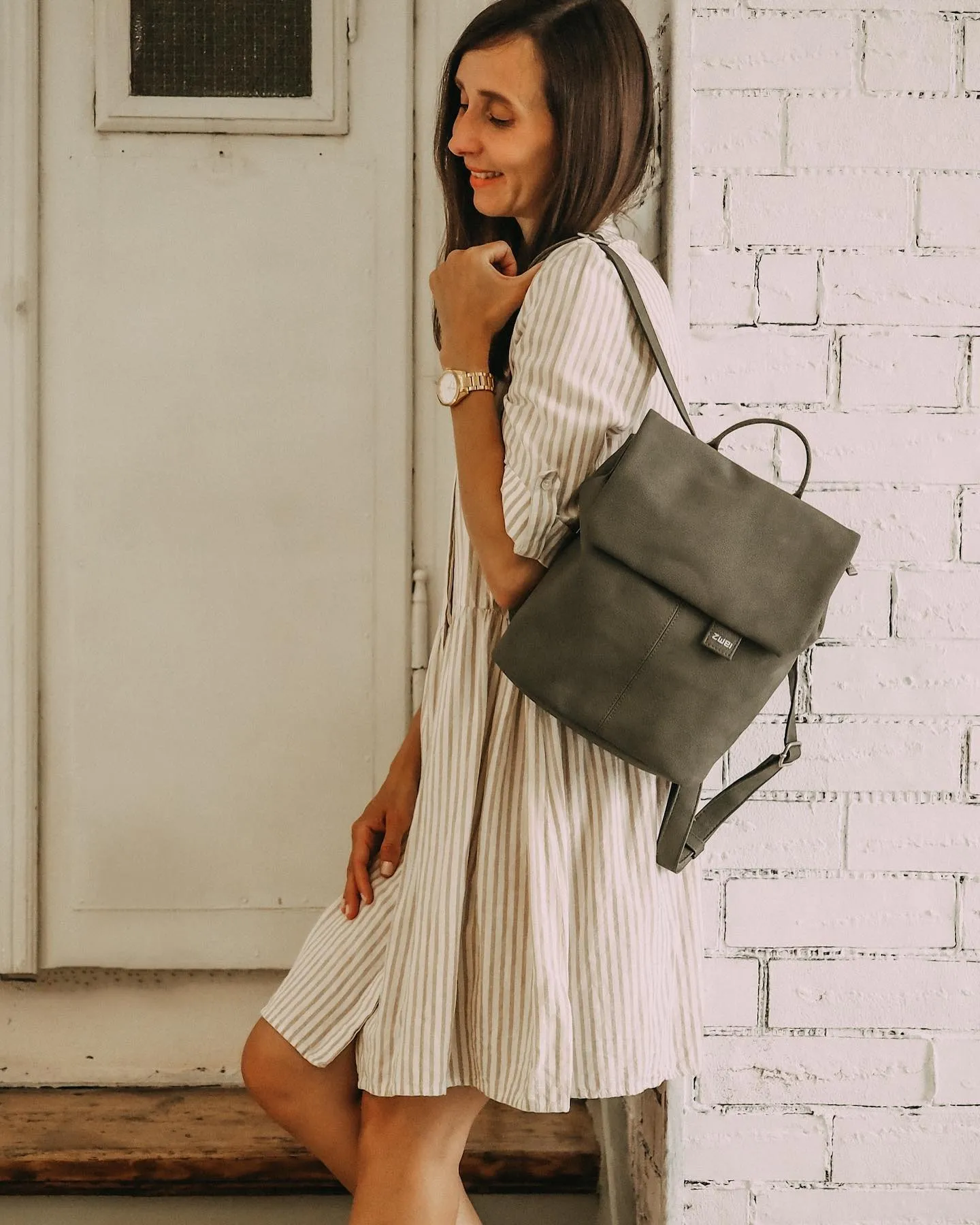 ZWEI MADEMOISELLE MR8 Mini Backpack- Nubuk Olive